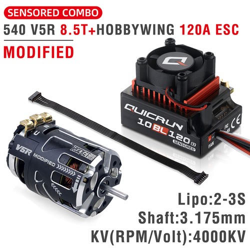 Hobbywing 120A ESC Rocket 540 Motor Sensored Brushless Combo for 1/10 RC Car - Picture 29 of 39