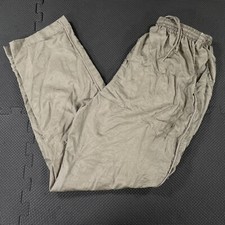 Vintage 80s 90s Track Pants Medium Womens Taupe Lined Pockets