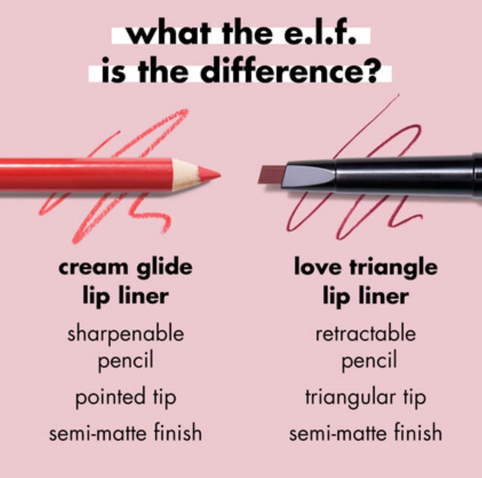 E.L.F ELF Cream Glide Lip Liner Pencil Nude Pink Plum - Image 3 of 4