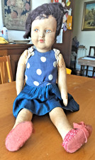 ANTICA BAMBOLA IN PANNO MISURA H 46 CM CONDIZIONI COME DA FOTO