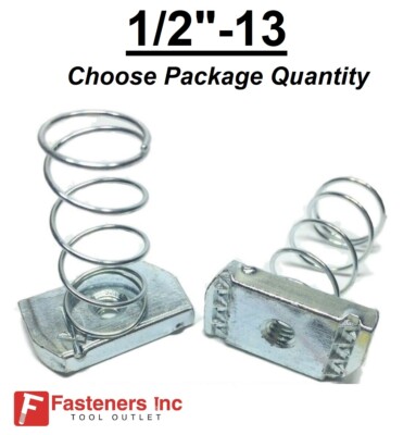 1/2''-13 Regular Strut Spring Nuts for Unistrut Channel  #4125 P1010 Zinc / EG