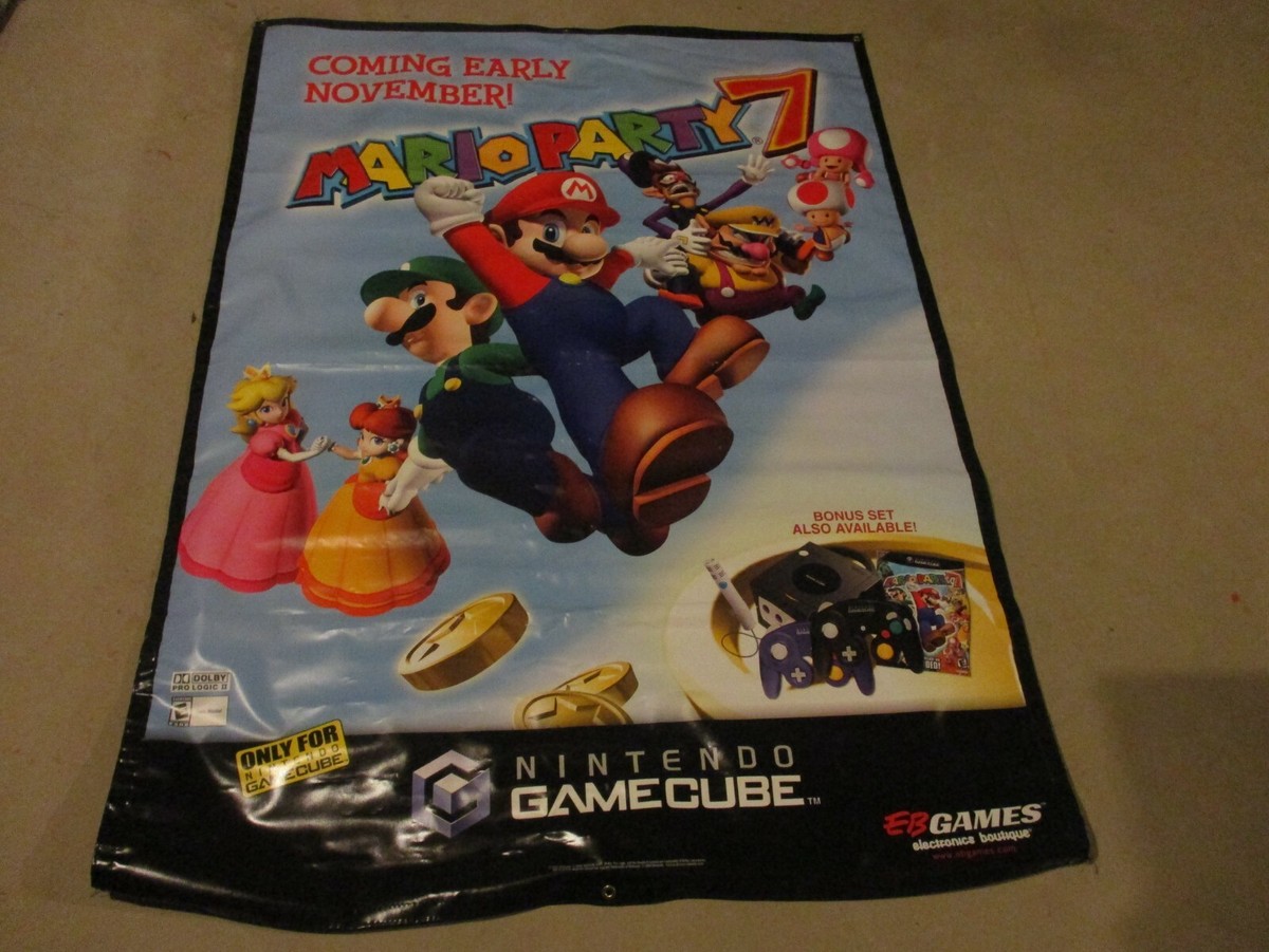 マリオパーティ7 B2ポスター Mario Party 7 Nintendo Gamecube/Mario Kart DS Promo Store