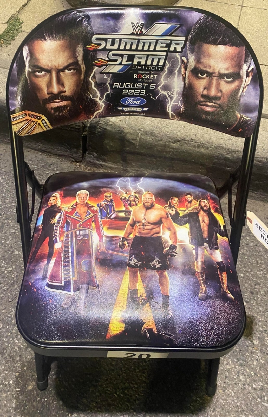 WWE 2023 SummerSlam Souvenir Chair Commemorative 8/5 August 5 Ford