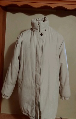 WOMENS THERMOLITE PLUS PUFFER WHITE S FULL ZIP 3/4 LENGTH Winter JACKET PARKA