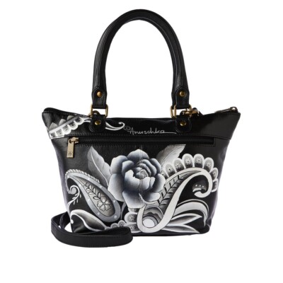 Anuschka Hand-Painted Leather Shoulder Tote w/ Dust bag and Reg