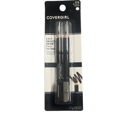 Covergirl Easy Breezy Brow Fill + Define Pencils Black 500 Pack of 2 New Sealed