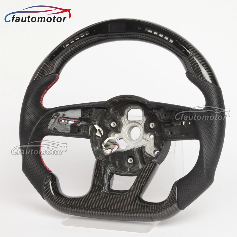 Реальный углеродного волокна светодиодный руль подходит Audi RS3 RS4 RS5 S3 S4 S5 A3 A4 A5 17 + - Изображение 4 из 4