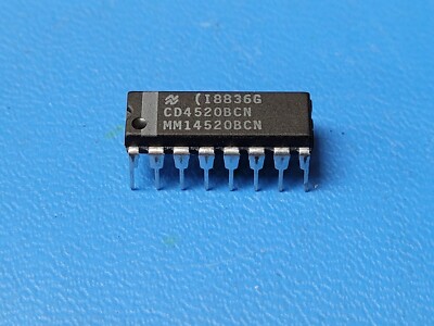 (2 PCS) CD4520BCN NSC Counter IC Binary Counter 2 Element Bit PDIP16