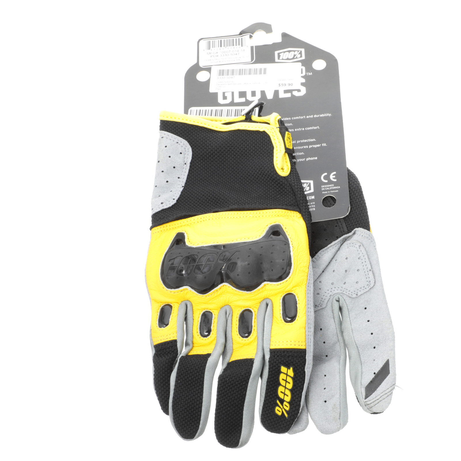 Guantes 100% sin restricciones negro/amarillo 2XL