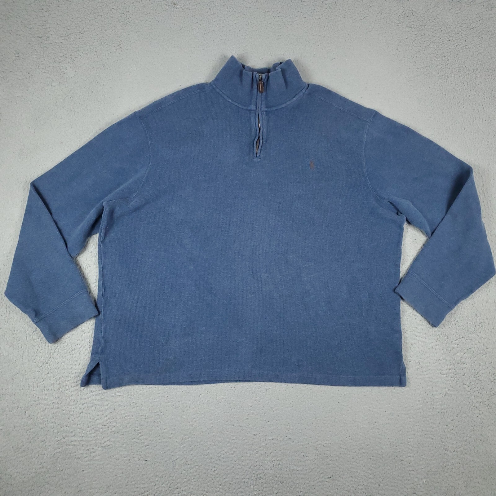 Polo Ralph Lauren blu quarto zip pony pullover maglione felpa taglia 2XL