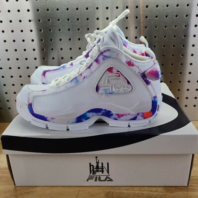 FILA GRANT HILL 2 TIE DYE Size 9.5 OG PURPLE WHITE PINK BLUE TUPAC