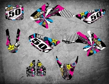 Custom Graphics Full Kit to Fit Honda CRF 50 2004 - 2012 RUSH STYLE stickers