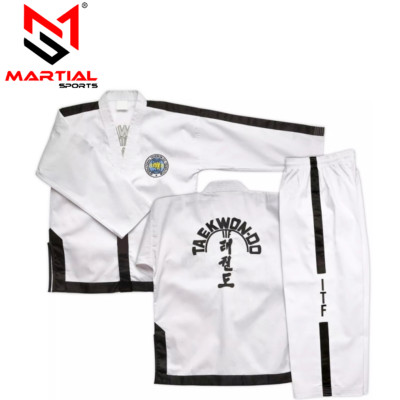 Martial Sports ITF Master Taekwondo Uniform Gi With Black Stipes - Free Shipping
