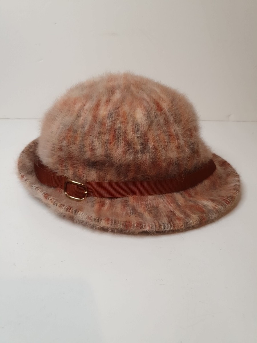 Vintage Kangol Womens Angora Fur Cloche Gatsby Bucket Hat England