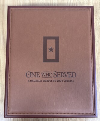  ONE WHO SERVED  A Memorial Tribute To Your Veteran. Book In Box. New Never Used