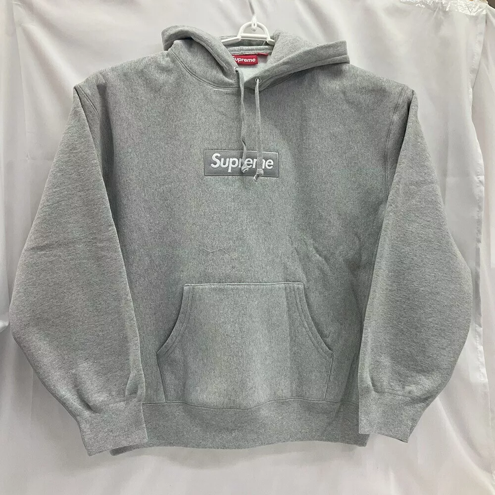 Sweat à capuche Supreme 24AW boîte logo parka gris bruyère taille L
