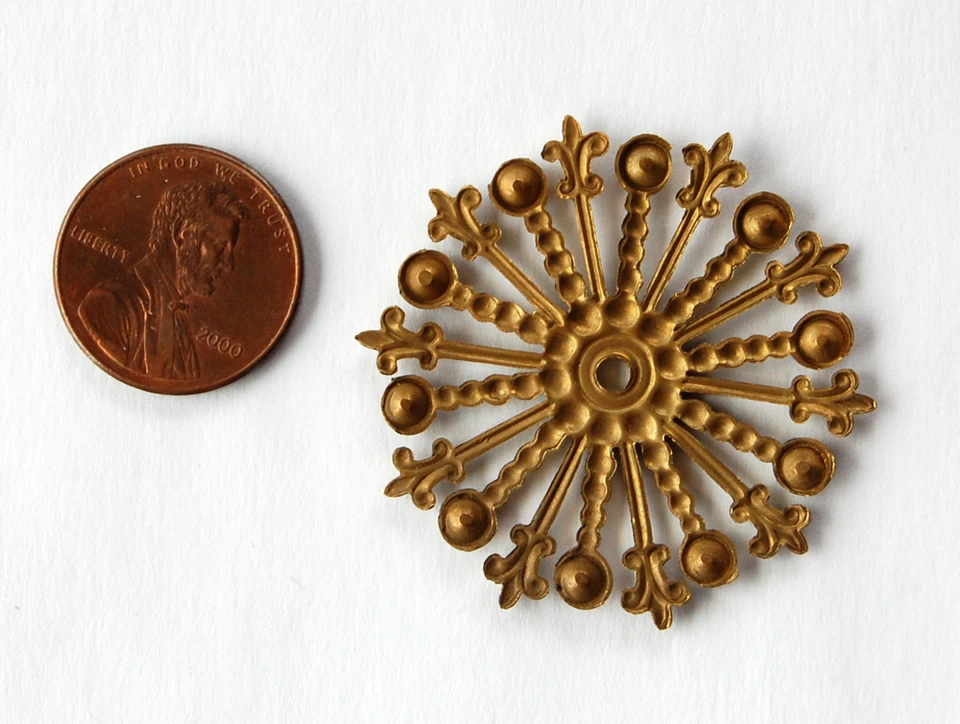 RADIO DECORATIVO VINTAGE PEDRERÍA LATÓN hecho con SWAROVSKI MUCHOS COLORES 39mm Foto 4 de 4