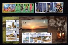ALDERNEY  2005  COMPLETE YEAR SET:  3 SETS + 2 M/S  MNH  UNMOUNTED MINT