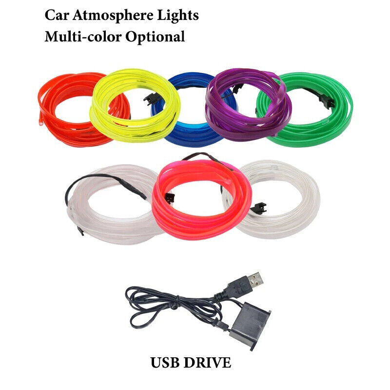 5m USB Auto Ambientebeleuchtung RGB LED Innenraum Lichtstreifen