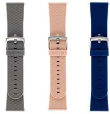 NIB WITHit 3-Pk Silicone Bands for Fitbit Versa  Versa 2 Navy Light Gray Blush