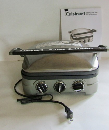 Cuisinart Griddler 5-in-1 Griddler GR-4N & Instruction Recipe Book New W/O Box