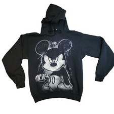 Vintage Y2K Disneyland Graffiti Mickey Mouse Hoodie Sweatshirt Mens Size M Black