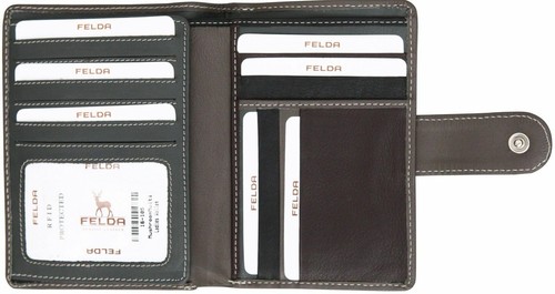 Felda RFID Echtleder Damen große Geldbörse Portemonnaie 23 Kartenfächer mit Münzabschnitt - Bild 11 von 69