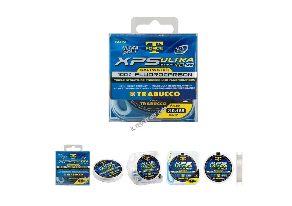 TRABUCCO FISHING DIFFUSION FLUOROCARBON TRABUCCO XPS ULTRA STRONG FC403 SALTWATER FLUOROCARBON 100% 50 MT.
