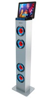 Sharper Image Sbt1001wh Wireless Tower Speaker With Blue Led Lights,docking Stat Sharper Image Sbt1001wh Wireless Tower Speaker With Blue Led Lights,docking Stat