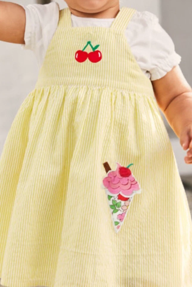 Vestido amarillo Baby Boden Ice Cream Cherry Pinnie 9-12 meses Foto 2 de 4