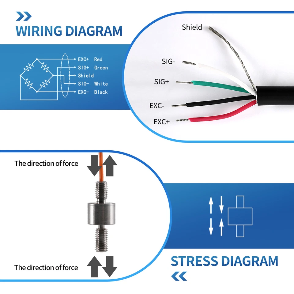 Mini Load Cell Sensors Scale Weigh  Force Tension Compression Pressure Sensors - Image 2 of 4