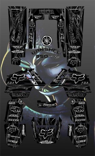 Yamaha Banshee 350 full graphics kit sticker decals - 第 1/4 張圖片
