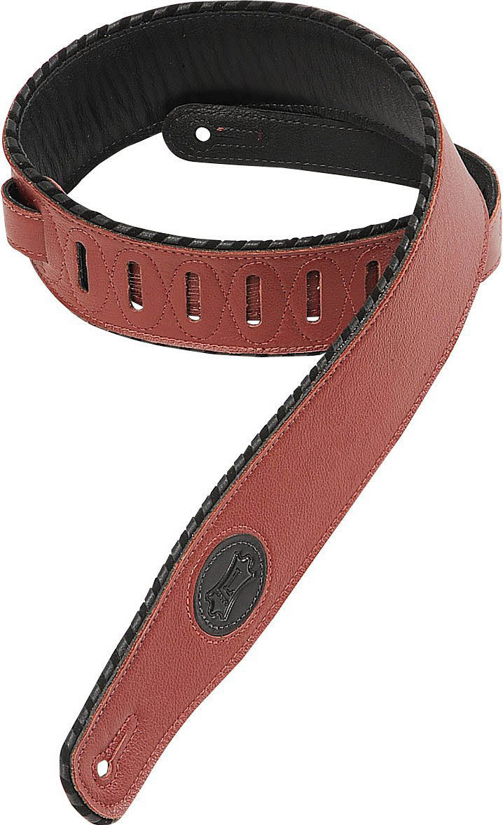 Levy's MSS13-BRG 2.5 Leather Guitar Strap Suede & Leather Piping-Burgundy Levy's MSS13-BRG 2.5 Leather Guitar Strap Suede & Leather Piping-Burgundy