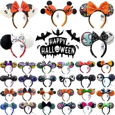 Disney Parks 2025 Halloween Minnie Ears Ghost Jack O' Lantern Cruella Headband