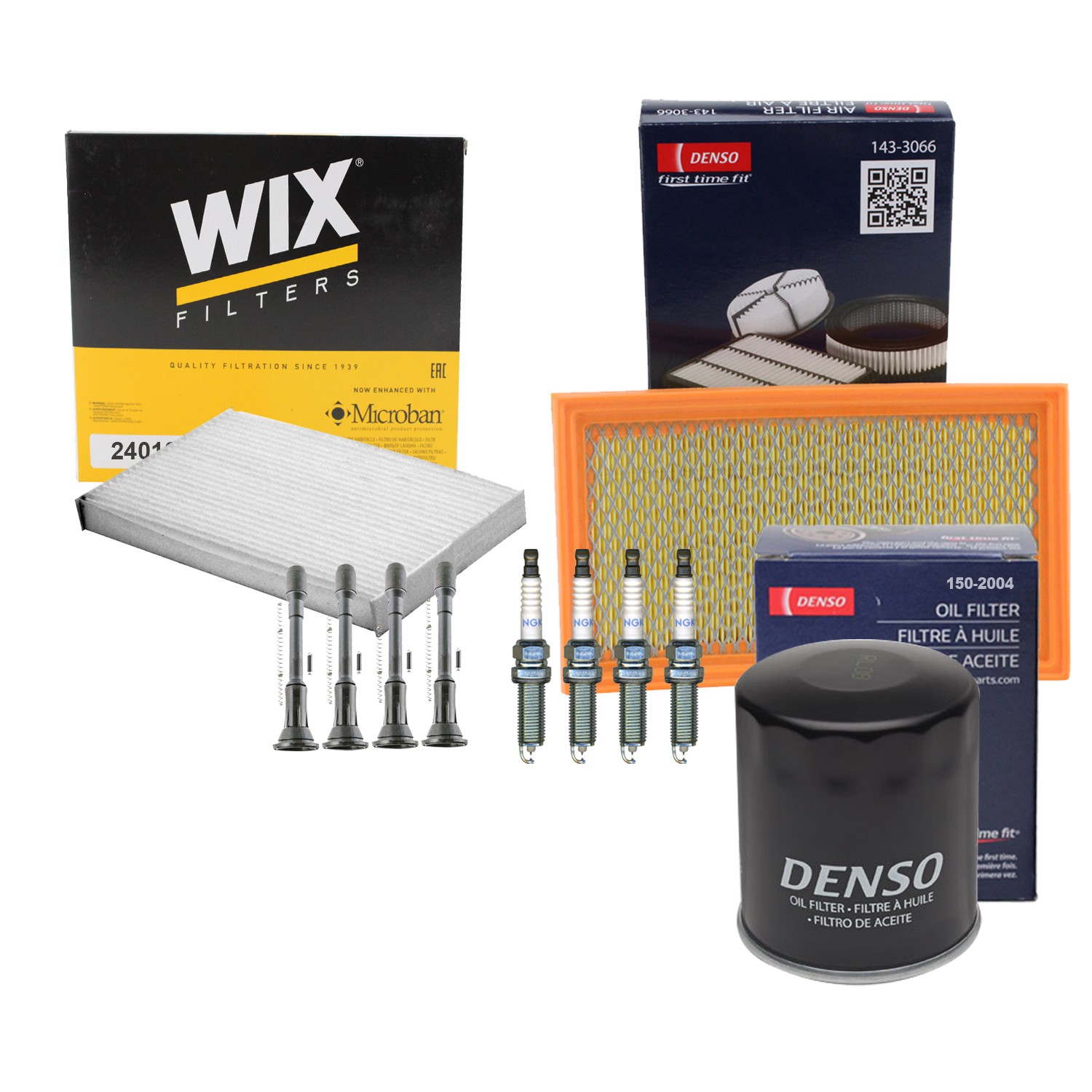 Denso Tune Up Kit NGK 4 Spark Plugs  Boots Kit for Cube 1.8L L4 GAS MR18DE FWD