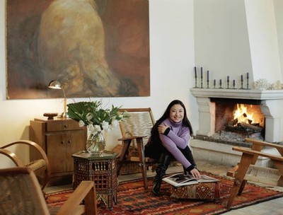 French fashion designer Barbara Bui at home near Paris Old Photo 5