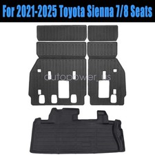 For 2021-2025 Toyota Sienna Tpe 3rd Row Seat Backrest Mats Trunk Cargo Liners For 2021-2025 Toyota Sienna Tpe 3rd Row Seat Backrest Mats Trunk Cargo Liners