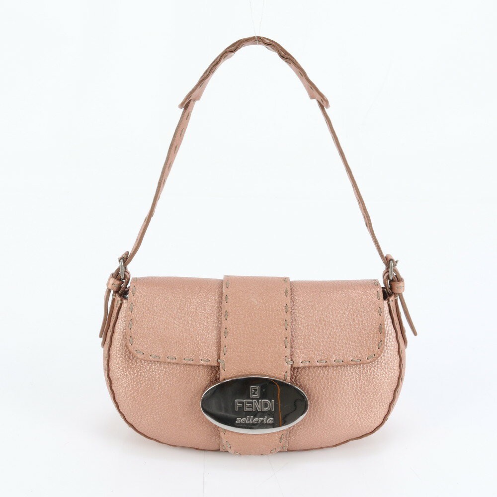 FENDI One Shoulder Bag Purse Selleria Leather Pink Authentic thumbnail 13