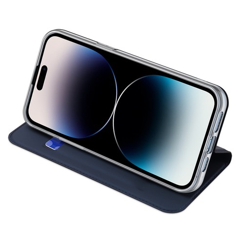Etui do iPhone 15 Pro pokrowiec z klapką i portfelem Dux Ducis Skin Pro - niebie - Zdjęcie 6 z 12