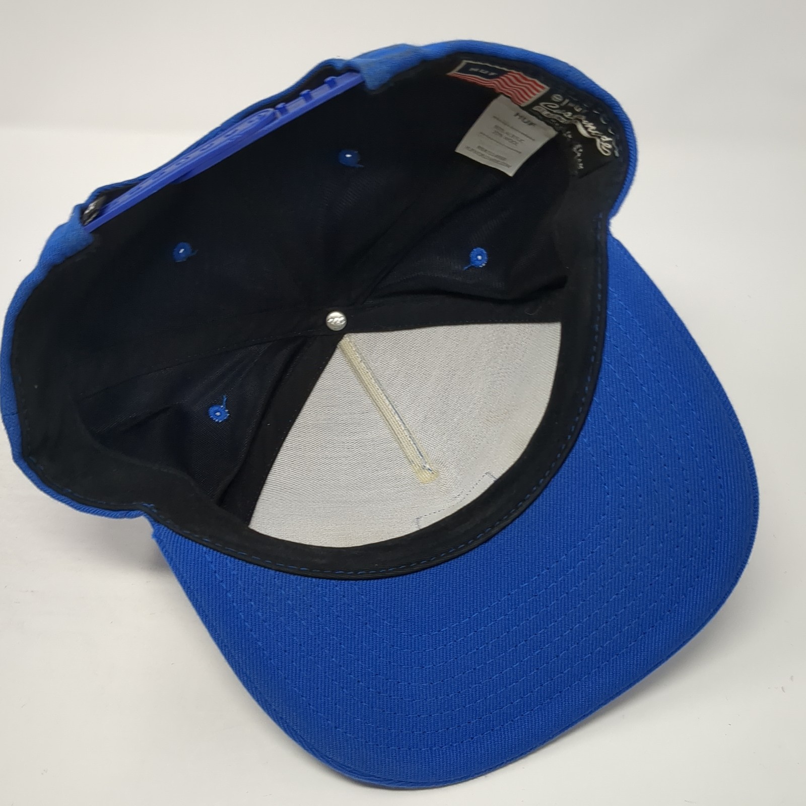 HUF Snapback Hat Solid Blue One Size Adjustable V… - image 7