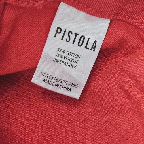 Pantalones para mujer Pistola Erin rosa tiro alto utilitarios recortados pierna recta talla 30 nuevos con etiquetas - Imagen 9 de 14