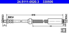 Bremsschlauch ATE 24.5111-0520.3 für 306 PEUGEOT 7B N3 7D N5 7E 7A 7C Break 16V