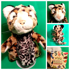 NEW Vtg 2002 10" Jaguar Cub Puppet Wildlife Artists Full Body Stuffed Cat Plush