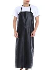 Black Heavy Duty Waterproof PVC Extra Long Apron Men Kitchen Dishwashing Lab