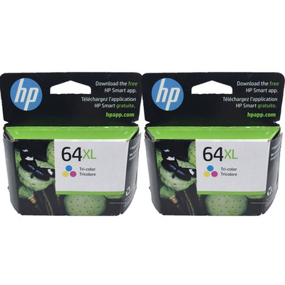 #ad 2psc HP 64XL Color Ink Cartridges New Genuine Retal Box 9 2026 $82.99