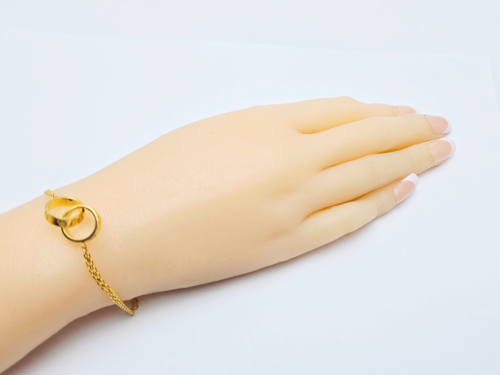 Unique 21K Solid Yellow Gold Interlocking Circles… - image 5