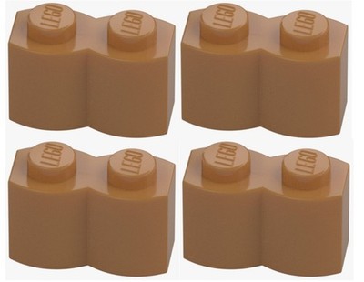 LEGO 4x Stein 1x2 Palisade Wellenstein Medium Nougat Neu 30136 4651231