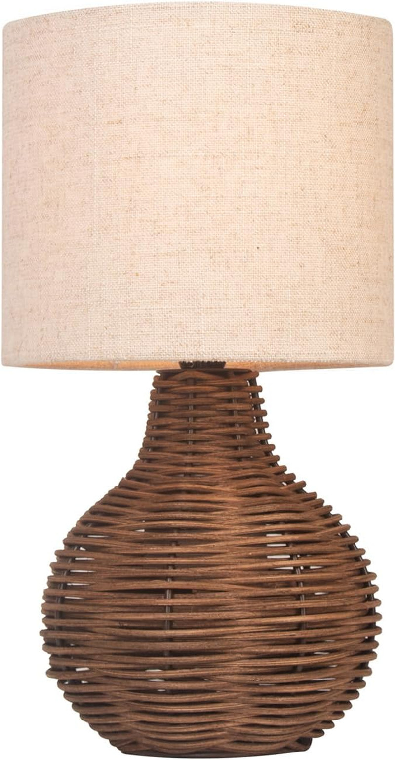 Lampada Da Tavolo in Rattan, Lampada Da Tavolo Decorativa Nature Con Attacco E14