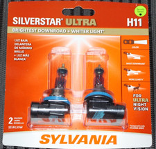 Sylvania Silverstar Ultra H11 Headlight 2 Bulbs Pair Set H11su.bp2 New Sylvania Silverstar Ultra H11 Headlight 2 Bulbs Pair Set H11su.bp2 New