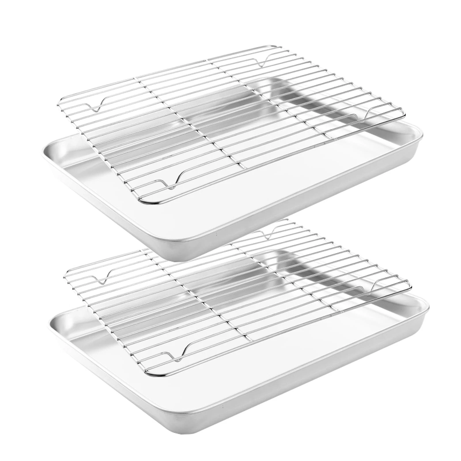 Quarter Deep Cookie Baking Sheet Pans with Cooling Wire Rest Rack Sets Pure 1...